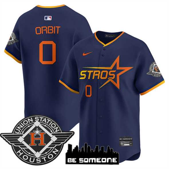 Men%27s Houston Astros #0 Orbit Navy 2025 City Connect Limited Stitched Jersey Dzhi->detroit tigers->MLB Jersey